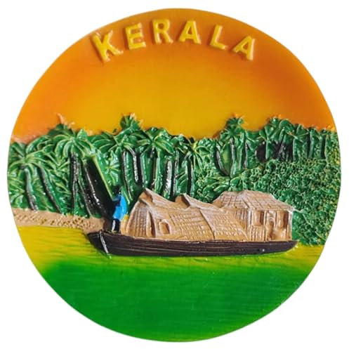 Kerala India Fridge Magnet Travel Souvenir Kitchen 3D Refrigerator Decoration Hand Painted Resin Craft Collection