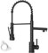 DAYONE Black Kitchen Tap with Two Spouts, 2025Upgrade Spring 360° Swivel Pull Down Kitchen Sink Mixer Tap, SUS304 Stainless Steel Commercial Kitchen Sink Tap with 2 Mode, UK G1/2 Kitchen Faucet
