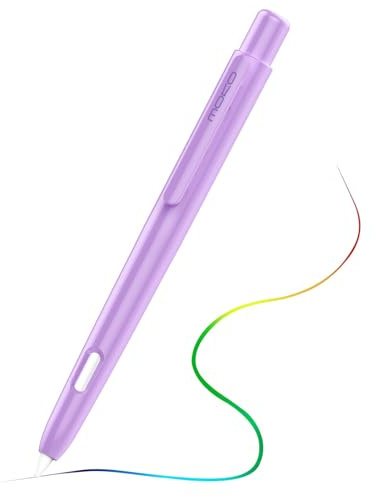 MoKo Funda Compatible con Apple Pencil 2ª Generación, Apple Pencil Funda Protectora Retráctil con Clip Resistente, Apple Pencil Funda PC Dura, Soporta Doble-Tap, Morado