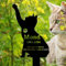 BeNsil Grabstein Katze für Draußen,Tier Grabstein Katze,Design Gedenkstandbild Gedenktafel mit Gravur Fotogravur, Design Edelstahl Grabstecker Katzenfigur