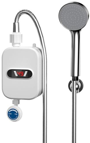 Scaldabagno elettrico per doccia | scaldabagno istantaneo con display digitale a LED da 3,5 kW - Riscaldatore doccia istantaneo 110V impermeabile Riscaldatore doccia elettrico per acqua calda istantan