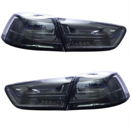 ALaaaaL Auto Rücklicht für Mitsubishi Lancer Evo X 2008-2017,Auto-Heckstoßstangenbremslicht Heckblinkerreflektorlampe Ersatz Zubehör,A-Nero