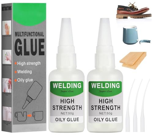 Flintronic Super Colla, 2 Pezzi Colla Ad Olio Ad Alta Resistenza, Colla Forte Istantanea, Per Plastica, Vetro, Lgno, Pietra, Artigianato Fai Da Tte, Molti Altri Materiali, 50G