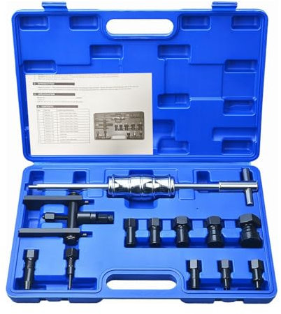 VEHIRETL 12pcs Motorcycle Blind Inner Bearing Puller Tool Kit 8-32MM Blind Hole Collet Bearing Puller Extractor Set Motorcycle Slide Hammer Pilot Insert Inner Internal Bearing Removal Tool Set