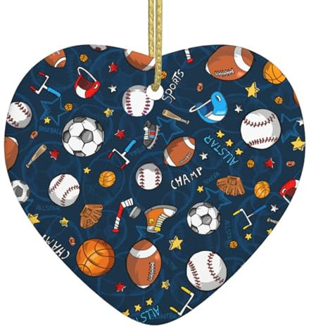 Sport-Baseball-Spieldruck, Weihnachtsdekoration, Keramik, Weihnachts-Kollektionen, hängende Weihnachtsbaumschmuck für Geschenke