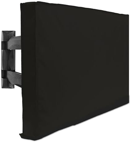 WLIHDB Tv Cover Weatherproof Outdoor TV Cover 32 36 40 46 50 55 60 65 Protect TV Screen Garden Patio Outdoor TV Cover Tv Dust Cover(Black,FOR 60 to 65inch TV)
