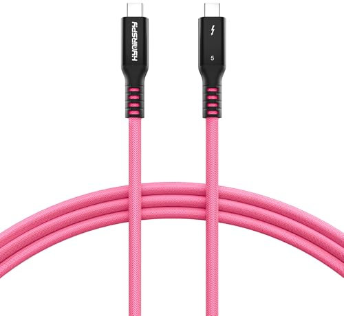 Thunderbolt 5 Cable 2m, 80Gbps Data Transfer, 120Gbps Video Bandwidth, USB C to USB C Cable,240W(5A) PD3.1 Fast Charging Cord for MacBook M4 Pro/Pro,iPhone 16/15,Dual 16K/8K/4K Display, PSSD, eGPU