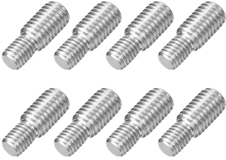 QUARKZMAN 8 Pièces Vis de Réduction à Double Tête, M8 x 10mm à M10 x 15mm Boulons Filetés à Double Extrémité en Acier Inoxydable 304 pour Fixation d'assemblage de Machines de Meubles