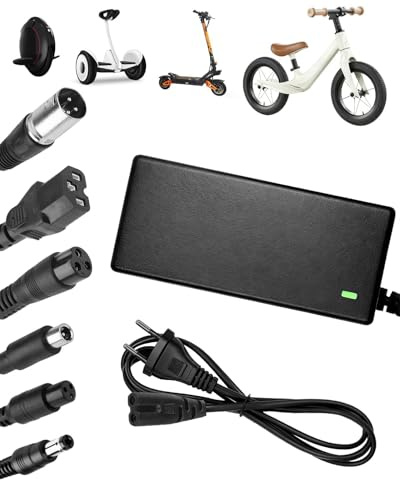 Chargeur Trotinette Electrique pour Xiaomi, 42V 2A Chargeur Hoverboard | 36V Chargeur Batterie de Trottinette Électrique avec 6 Connecteurs, Universel, pour M365 Hoverboard E-Bike Scooter Electrique