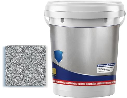 Nimedala Epoxid-Sand-Bodenfarbe, Epoxid-Bodenfarbe, Hochglanz-Marmoreffekt-Beschichtung für Beton (Dark Gray,1kg)