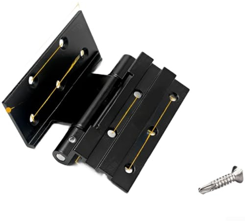 Cerniera di ricambio per finestra a battente tipo 50, in lega di alluminio, con compatibilità con più slot per telaio e viti in acciaio inossidabile (stile B, nero)
