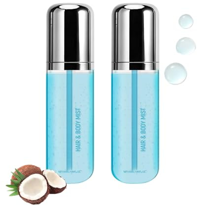 Coconut Mist Spray for Body, Kokosnuss Nebel Spray für Körper & Haar, Vanille Kokosnuss Körper Duftspray, Leichtes Feuchtigkeitsspendendes Sprays für die Tägliche Anwendung (2pc)