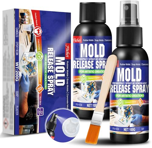 Trennspray Silikonformen Mold-Release 200g, Antihaft für Epoxidharz & Gips | Wasserbasiert & rückstandsfrei, schnelltrocknend , für Sofortige Nutzung, Epoxidharz, Kerzen, Seife, Gips & Kunststoff