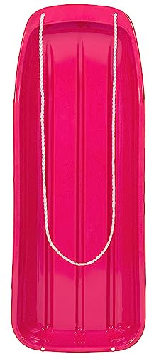 Best Choice Products 48in Kids Plastic Toboggan Snow Sled w/Pull Rope - Pink