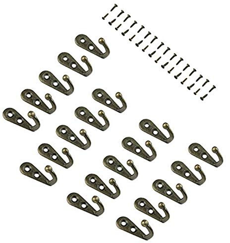 Vintage Bronzehaken für Wandmontage, Einzelhaken, Mini-Größe, Küchenhaken, Handtuch, Bademantel, Hut, Mantelhaken, 20 Stück