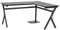 HOMCOM Bureau Informatique d'angle 155L x 130l x 76H cm Plateau en Bois Cadre en Acier Noir