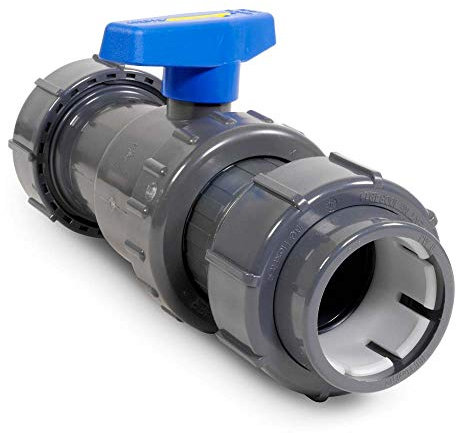 Peraqua PVC 2-Wege Kugelhahn SU mit Flexfit Verschraubung Ø50mm