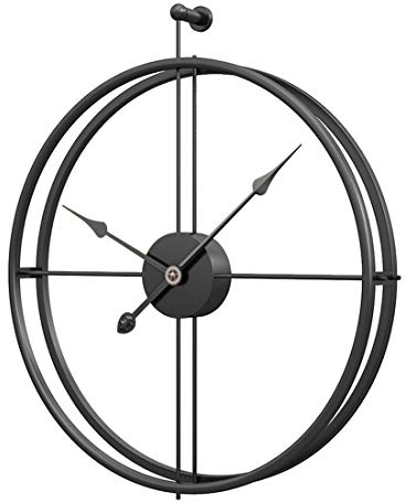 Jo332Bertram Vintage Wanduhr, XXL Groß Wanduhr Uhr Metall Ohne Tickgeräusche Dekorative Wanduhr für Küche Wohnzimmer Büro (Schwarzer Zeiger)