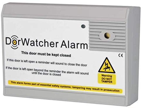 DorWatcher 12VDC / Mains/Battery Powered Door Held Open Alarm Fire System Set Time Delay Sounder Screecher (DW305 12vdc)