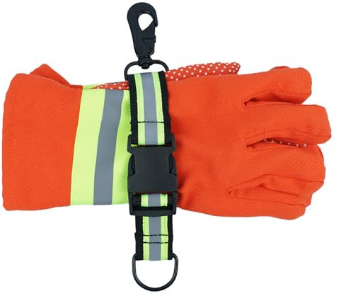 Sangle de gant de pompier | Porte-gants avec laisse de gant pivotant, mousqueton réfléchissant, haute visibilité pour un accès rapide à tous les styles Find in Melo Tough (boucle à dégagement rapide,