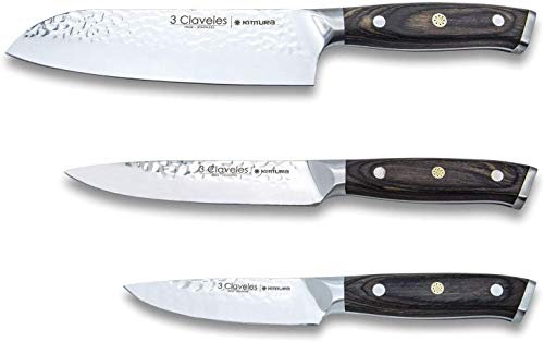 Juego de cuchillos de cocina profesional 3 Claveles Kimura multiusos menaje de cocina acero inoxidable set de utensilios cocina