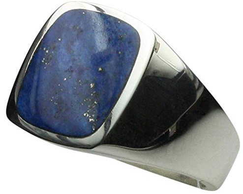 Feiner Siegelring aus 925er Silber mit Lapislazuli, Größe:63 (20 mm)