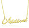 BUREI Collier Prénom Personnalisé 14K Or Rose Argent Ajustable Cadeaux Bijoux pour Femmes Fille Marriage Collier Addison