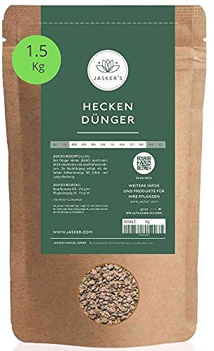 JASKERS® Heckendünger | Ideal Für Immergrüne Hecken & Perfekter Dünger Für Hainbuche, Liguster & Thuja | Mit Magnesium Für Grüne Blätter | 1,5kg