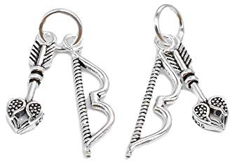 BBDMind 5 Sterling Silber Bogen und Pfeil Charms, 925 Silber Bogenschießen Liebhaber Charms, Herz Pfeil Charms, Bogenschießen Charm, Sterling-Silber