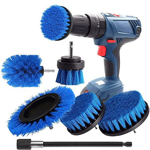 YIHATA Brosse Nettoyage Perceuse 6PCS, Brosse pour Perceuse Voiture, Brosse pour Perceuse Brosse Nettoyage, pour Jantes Carrelage Tapis Baignoire Cuisine Toilettes Sol Bleu
