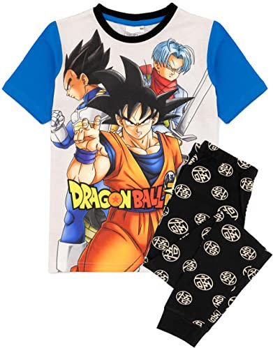 Dragon Ball Z Super Pyjamas Boys | Kids Black Grey Blue Goku Vegeta Short Sleeve T-Shirt Bottoms | Childrens Anime Merchandise 14-15 Years