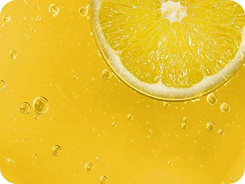 Premium Glass Smooth Surface Worktop Saver- Kitchen Worktop Protector with Lemon Zest Design - Tempered Glass Chopping Cutting Board for Food Prep Baking Pastry - by Pearl Glass (40 x 30cm Medium)