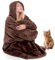 Verlängert Übergroße Hoodie Decke mit Kapuze Sweatshirt Tragbare Decke für Damen Herren Erwachsene – Blanket Hoodie, Superweiche und Warme Flanell Decken Hoodie, Riesige Fronttasche