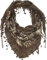 fashionchimp Damenschal mit Zier-Quasten und Muster-Mix Stickerei, Fransen-Schal, Dreieck-Tuch (Blumen-Schoko)