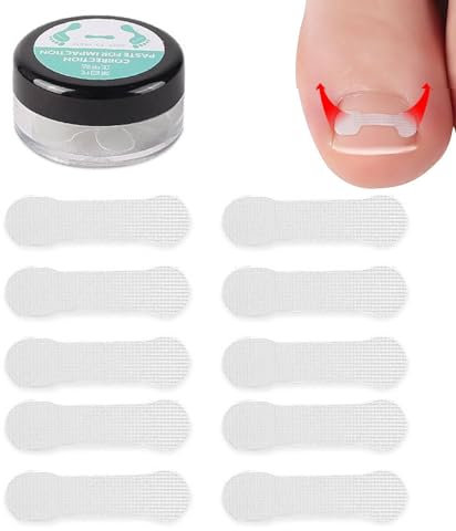 10pcs eingewachsene Zehennagelkorrektorstreifen, schmerzfreie eingewachsene Zehennagelentferner Zehennagel Glattung Patch Dicke Paronychia Korrektorpatches Pedikürewerkzeug für Männer Frauen Fußpflege