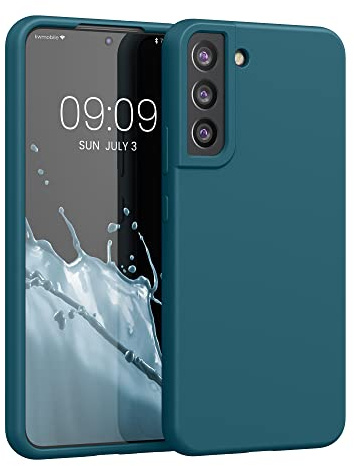 kwmobile Handyhülle für Samsung Galaxy S22 Plus Hülle - Case Silikon - Kabelloses Laden - Schutzhülle Cover in Petrol matt