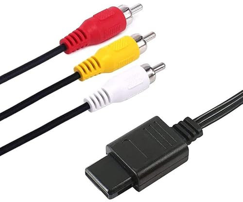 1Pcs N64 Composite TV AV Display Cable Replacement Wire Cords, Standard Cords Composite Cable(1.8m / 6ft)