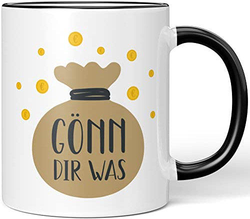 JUNIWORDS Tasse, Gönn dir was, Schwarz (1008792)