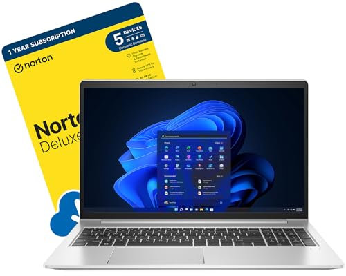 MESH Computers HP ProBook 455 G9 15.6-inch Laptop (AMD Ryzen 3 5425U, 32 GB RAM, 1000 GB SSD, Wi-Fi 6E, Fingerprint Reader, Windows 11 Pro) includes Free Norton 360 Deluxe Antivirus Software
