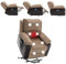 Massage Recliner Chair, Dual Motor Padded Massage Armchair with Heated + 8 Point Massage, Power Massage Lift Recliner Chair Electric Riser Recliner Sofa with Remote Side Pocket, Lift +Recliner - Brown