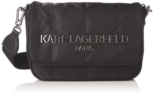 KARL LAGERFELD Damen Voyage Messenger Cross-Body, schwarz/Gunmetal