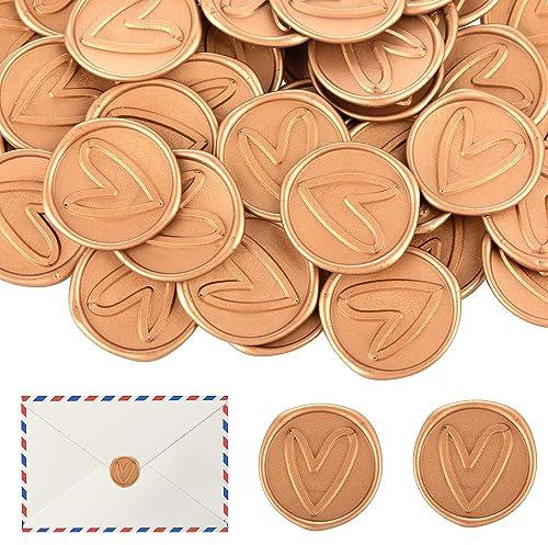 50 Stück Wachssiegel Selbstklebend Goldene Wachssiegelaufkleber Herzförmige Umschlagsiegelaufkleber Siegelwachs Gold Wachssiegel Aufkleber für Hochzeit Party Geburtstag Weihnachten Wachsstempel