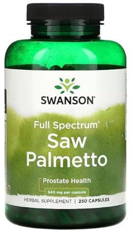 Swanson Saw Palmetto 540mg - Suplemento de Serenoa Repens para la Salud Prostática - 250 Cápsulas de Alta Potencia