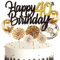 Feelairy Tortendeko Happy Birthday Gold Kuchendeko 40. Geburtstag Frau, Kuchen Topper Happy 40th Birthday, Cake Topper 40. Geburtstag Ballons Konfetti für Geburtstagstorte Deko 40 Jahre Frauen Männer