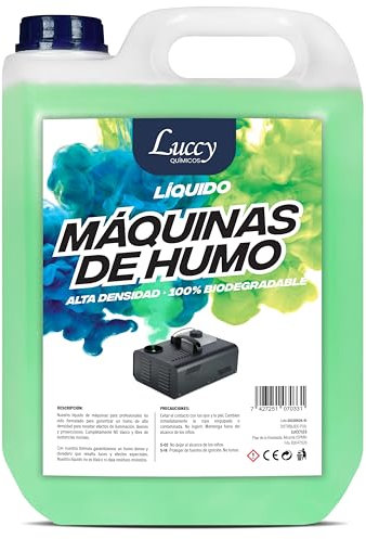 LUCCY Líquido Máquina de Humo Natural 5 Litros - Líquido Máquina Humo Alta Densidad y Larga Duración, Seguro para Respiración, Fiestas, Eventos, Discoteca
