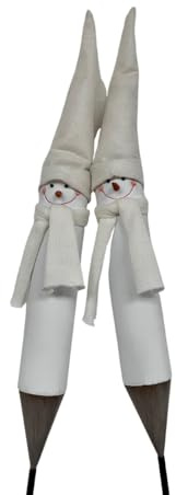 Wohnando Gartenstecker Schneemann – Winterdeko für Garten & Balkon | Schneemann-Stecker mit stabiler Metallspitze, Stoffhut & Schal – wetterfeste Winterdekoration