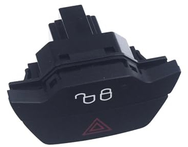 NEGRO Interruptor de luz de advertencia de peligro for coche, botón de apertura de cerradura de puerta compatible con Ford B-MAX C-MAX Ecosport Fiesta Focus Kuga Transit 2008-2019 botón intermitente d