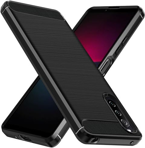 ivoler Silikon Hülle für Sony Xperia 10 IV, [Militärischer Schutz] Stoßfest Handyhülle, Dünne Weiche Flexible TPU Kratzfest Schutzhülle Anti-Fingerabdruck Case Cover, Schwarz