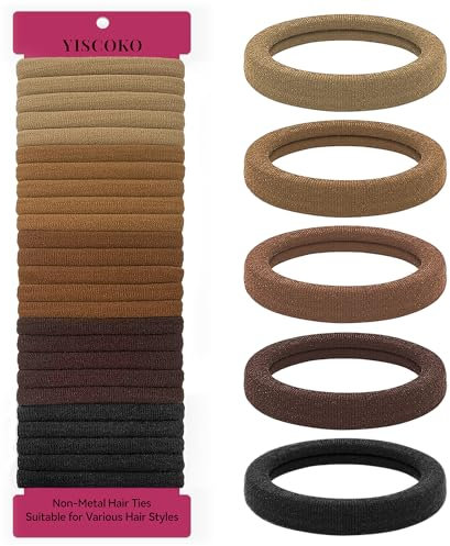 YISCOKO Elastici Capelli Donna,Elastico Capelli Donna,Elastici Capelli Uomo(50PCS, 5 Colori)