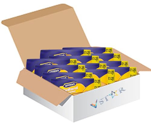 Mcviities Bourbon & Custard Creams Biscuits PMP 300g (12, Custard Creams Biscuits)
